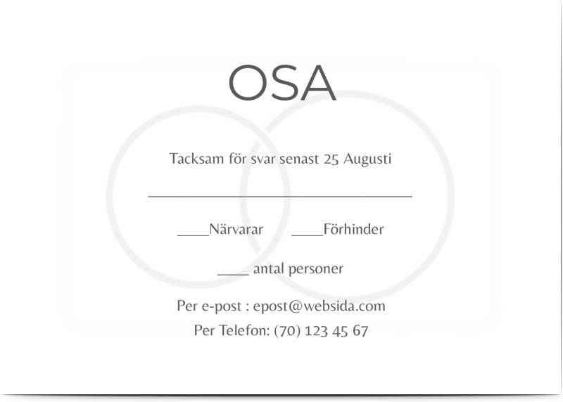 OSA Kort, glansigt papper, standard-kuvert, 1 st, foto, enkel, vit, minimalistisk, modernt, A6, enkelt, Optimalprint