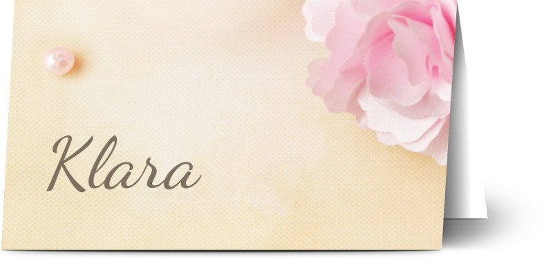 Placeringskort för dop, halvmatt papper, 1 st, sko, flicka, rosa, klassiskt, placeringskort, vikt, Optimalprint