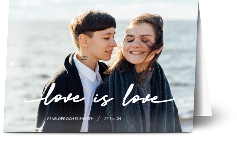 Save the Date, 2 foton, handwritten, ny, foton, enkel, vit, minimalistisk, A6, vikt, Optimalprint