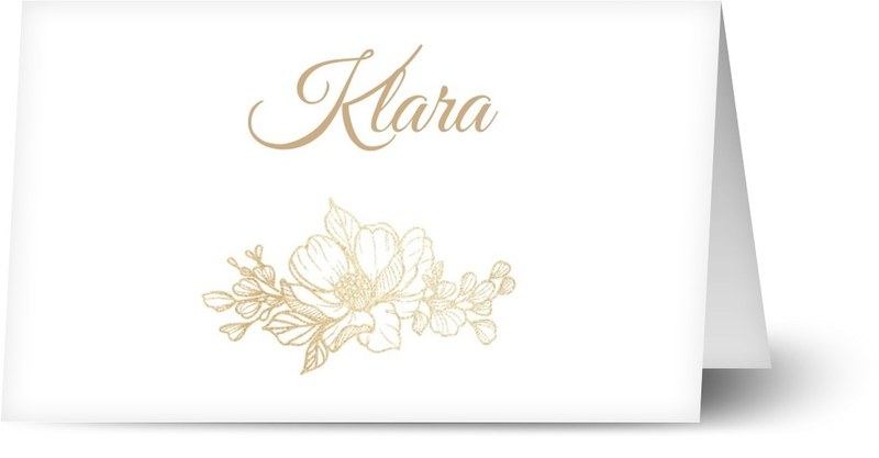Placeringskort för dop, halvmatt papper, 1 st, blommor, foliage, handstil, vit, placeringskort, vikt, Optimalprint