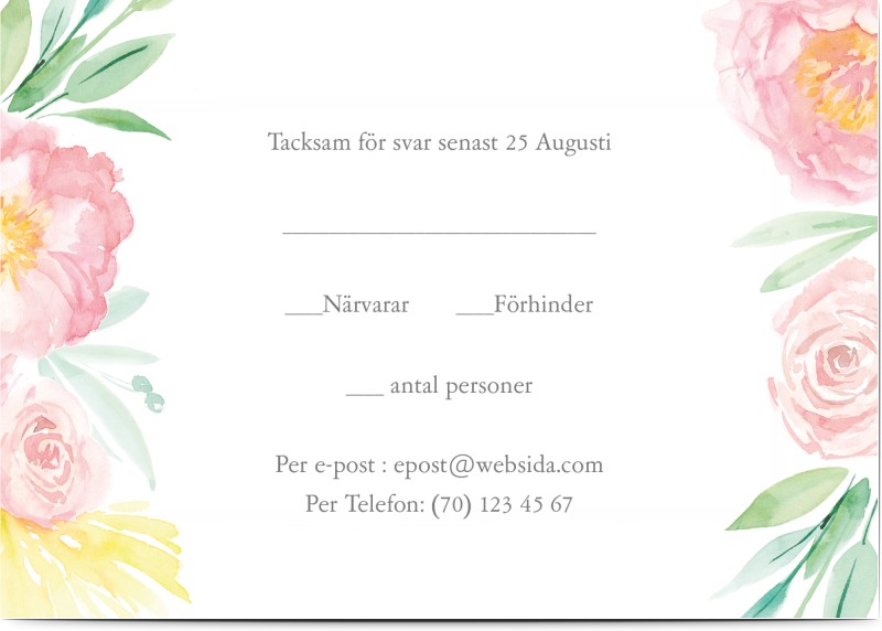 OSA Kort, glansigt papper, standard-kuvert, 1 st, målad, rosa, A6, enkelt, Optimalprint