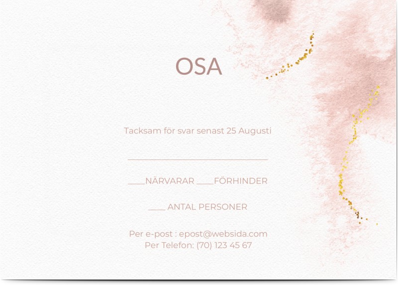 OSA Kort, glansigt papper, standard-kuvert, 1 st, konfekt godis , våg, vågor, rosa, A6, enkelt, Optimalprint