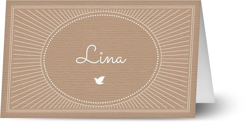 Placeringskort för dop, halvmatt papper, 1 st, konstpapper, handstil, foto, vintage, pojke, flicka, brun, rustik, placeringskort, vikt, Optimalprint