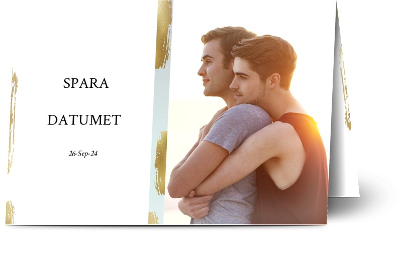 Save the Date kort, 2 foton, kvinna, vit, moderna, A6, vikt, Optimalprint