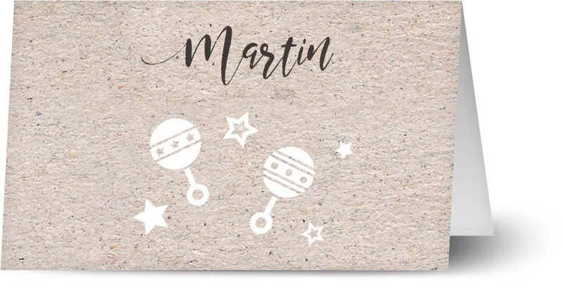 Placeringskort för dop, halvmatt papper, 1 st, handstil, papper, foto, symboler , pojke, flicka, brun, rustik, placeringskort, vikt, Optimalprint