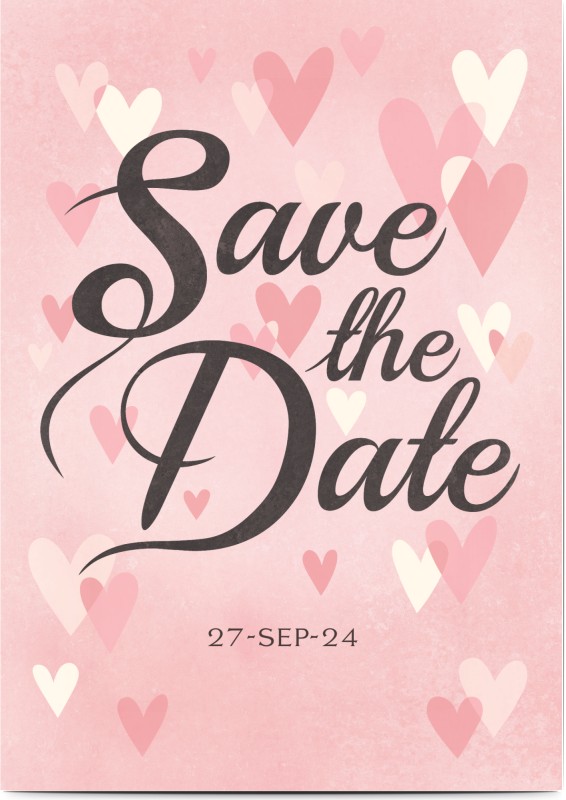 Save the Date, rosa, A6, enkelt, Optimalprint